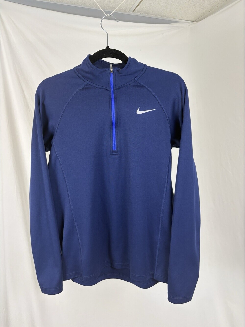 Royal Blue Nike Swoosh Dry Fit Quarter Zip Pullover Women’s Size Large L